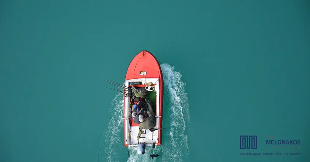 Boats on a South Carolina lake near Greenville where boating accidents can occur