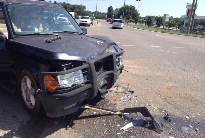 car accident on the road